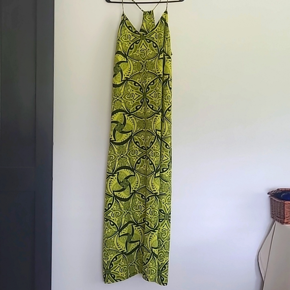 Manuhealii lime green long dress